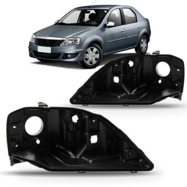 Imagem de Par carcaça de farol renault logan 2009 2010 2011 2012 2013 - SP ACESS