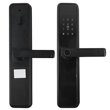 Imagem de Fechadura de porta inteligente com impressão digital com sistema duplo, entrada sem chave, senha virtual temporária, adequada para 40-80 mm de espessura de porta
