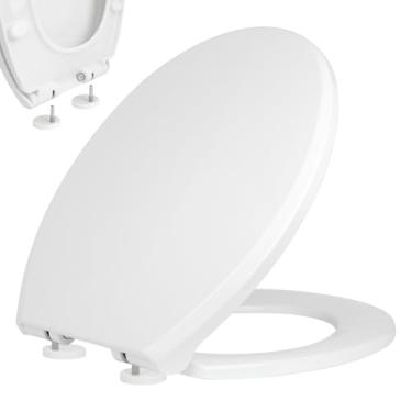 Imagem de Assento redondo de fechamento lento compatível com Toto Drake e Eco Drake peça de reposição SS113, tampa de vaso sanitário de liberação rápida, fácil de instalar e limpar, amortecedores