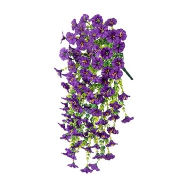 Imagem de Tachiuwa Flores artificiais Garland, nunca murcha a primavera em lágrima de primavera para o engajamento da fazenda que consome a casa, Roxo