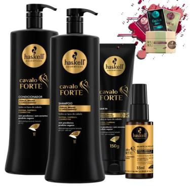 Imagem de Kit Haskell Cavalo Forte Sh Cond 1l + Leave-in + Selante