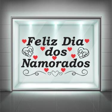 Imagem de Adesivo em recorte para vitrine dia dos namorados 58x100cm adnamo09 - 