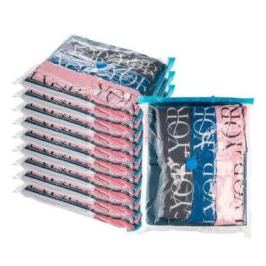Imagem de Kit 10 Saco a Vácuo Organizador de Roupas Viagem Mala 60x50cm Lyor