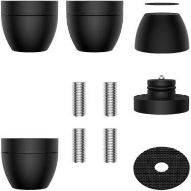 Imagem de Audiocrast 4 peças de suporte de isolamento de alto-falante HiFi Base Mat, IF3033 Preto 30 mm x 33 mm Alumínio Amortecedor de Ressonância Dispensar Vibração Amortecedor Protetor de Piso para Subwoofer