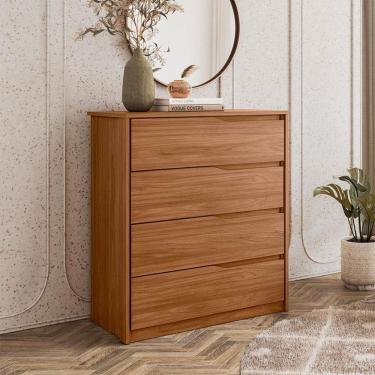 Imagem de Cômoda átria Ambiente 4 Gavetas Nogueira Touch Demóbile