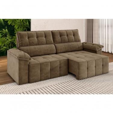 Imagem de Sofá Santiago 2,20m Retrátil/reclinável Suede Capuccino - Xflex Sofás