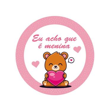 Imagem de Adesivos Personalizados Chá Revelação - Menino E Menina 5x5cm Rosa