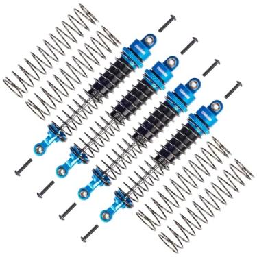 Imagem de TOOMOD 100mm RC All Aluminum Alloy Oil Filled Shock Absorbers kit for Axial SCX10 D90 TRX4 Tamiya Bullhead SuperClod Buster Truck Crawler/Truck/Car Upgrades Replace Parts （Blue）