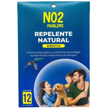 Imagem de Repelente de Insetos Adesivo NO2PROBLEMS 12 Adesivos com Óleo Essencial de Citronela Natural 8 Horas de Proteção Ideal contra Mosquitos e Pernilongos