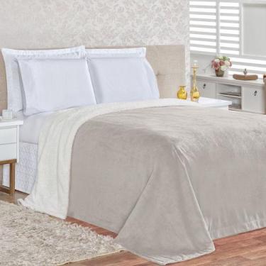 Imagem de Cobertor Casal King Alaska Sherpa e Manta Microfibra 1 Peça - Cinza - 