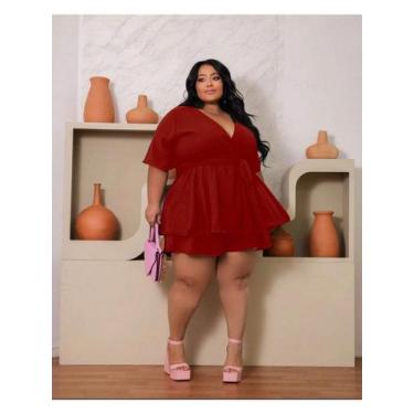 Imagem de Macaquinho Feminino Plus size Tamanho Grande Moda Blogueira - Efraim M