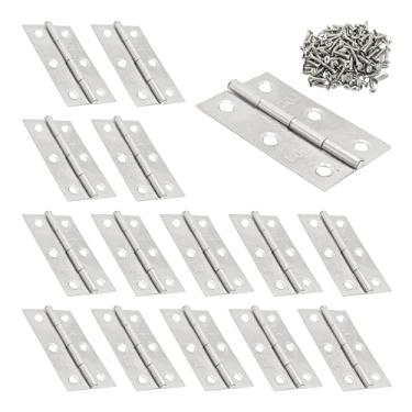 Imagem de AUXBC 16 peças de dobradiças dobráveis de aço inoxidável de 6 cm, mini dobradiças de porta para armários, caixas de joias, móveis, tampa de janela, baú de madeira