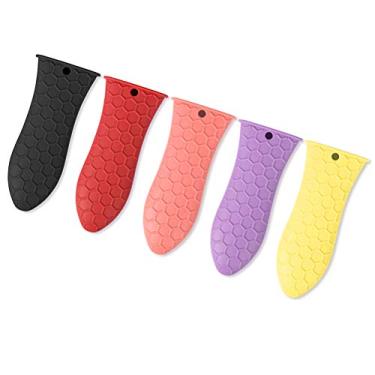 Imagem de Pssopp Silicone Hot Hold Handle Manga, Guarda de Suporte para Flechas para Frigideira, Frigideira de Ferro Fundido, Panelas de Metal Com Resistência Ao Calor Superior, Instalação Fácil de (Preto)