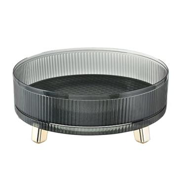 Imagem de Organizador giratória de armazenamento 360 graus rotativo evita deslizamento elegante bandeja de grande capacidade transparente para compras de cosméticos para mesa plástico 11,1 (Mainsnex8ulk-12)