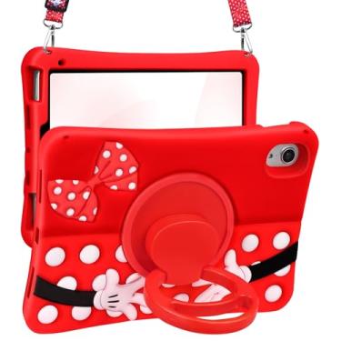 Imagem de Lotadilo Linda capa para iPad Mini 7 2024 (A17 Pro)/Mini 6 capa de 8,3 polegadas 2021 - design 3D de silicone para meninas, mulheres, adolescentes, meninas, kawaii, desenho animado, suporte macio com