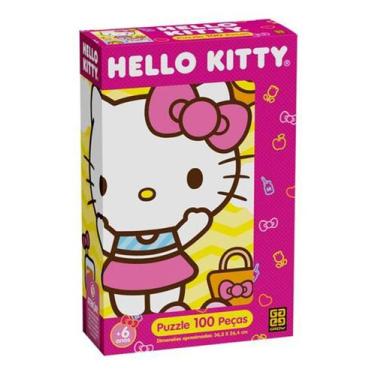 Imagem de Puzzle Quebra Cabeça 100 Peças Criança Hello Kitty Meninas Presente Mé