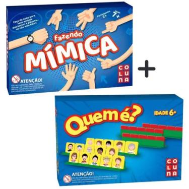 Imagem de Kit 2 Jogos Quem é Estilo Cara Cara e Jogo Mimica Tabuleiro - Pais e F