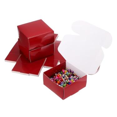 Imagem de PATIKIL Caixas de presente pequenas de 9 x 10 x 2 a granel com tampa, pacote com 25 mini caixas de presente quadradas dobráveis de papel de papelão para joias de brinco, lembrancinha de festa de