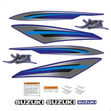Imagem de Kit Adesivos Suzuki Yes 125 2009/2010 Moto Azul + Emblemas - SPORTINOX