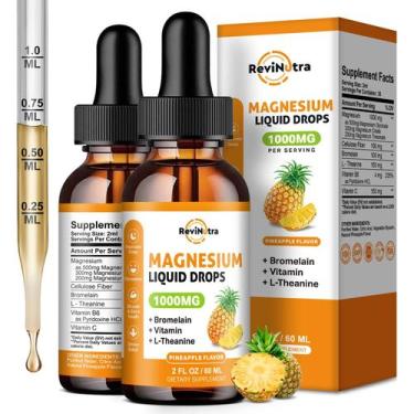 Imagem de Gotas líquidas de glicinato de magnésio RevinUtra 30 ml, pacote com 2