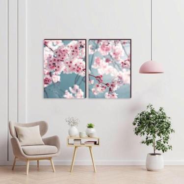 Imagem de Kit 2 Quadros Decorativos Cerejeira 50x70cm - MeuRodapé