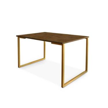 Imagem de Mesa De Jantar Para 4 Lugares Em Mdf 20mm Klm Store Bronze Com Imbuia