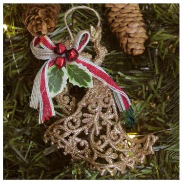 Imagem de Kit 10 Enfeite Pendente árvore Natal Anjo Dourado 12,5cm - Gici Christ