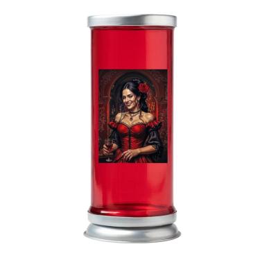 Imagem de Suporte Vela 7 Dias 19Cm Vidro Alumínio - Adesivo Orixás