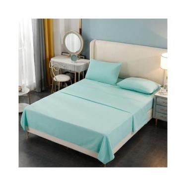 Imagem de Conjunto de lençóis de 2 lugares, 200 fios, 4 peças - azul claro - Lig