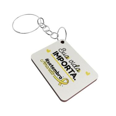 Imagem de Kit 50 Chaveiros MDF Setembro Amarelo Valorização da Vida - Abstratta,