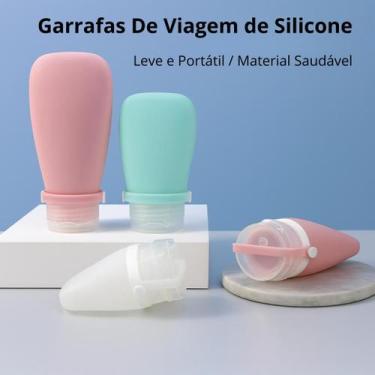 Imagem de Kit Frascos De Viagem Em Silicone 3 Peças Reutilizáveis Armazenamento 
