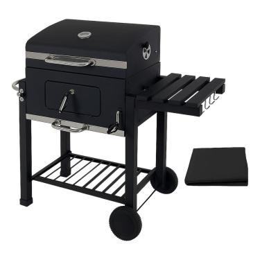 Imagem de Churrasqueira Americana Movel Bafo A Carvao Com Capa Outdoor Preto