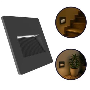 Imagem de Luminária Balizador de Parede Led Wash Effect Quadrada 4x4 Luz Amarela