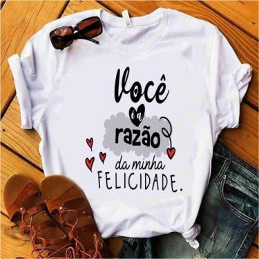 Imagem de Blusa T-shirt Camiseta Feminina Estampada -Frases Casal- Várias Estamp