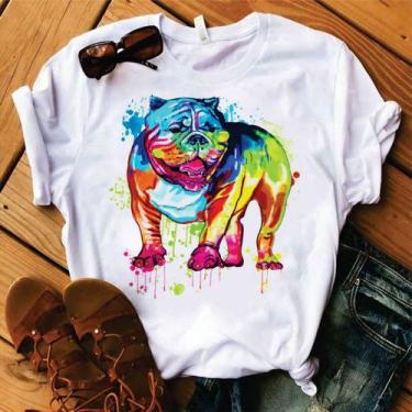 Imagem de Blusa T-shirt Camiseta Feminina Estampada-Pitbull- Várias Estampas 08 
