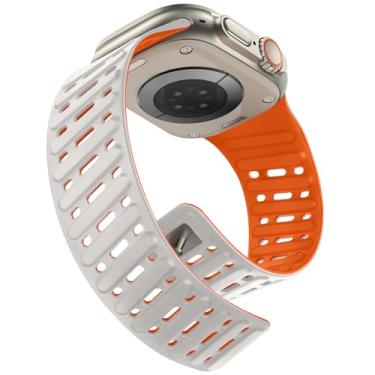 Imagem de Tasikar Clip bandas magnéticas compatíveis com Apple Watch 49 mm 46 mm 45 mm 44 mm 42 mm silicone impermeável respirável correia de laço para iWatch Ultra1/2 SE Série10 9 8 7 6 5 4 3 2 1