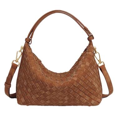 Imagem de Bolsa de ombro de camurça tecida bolsa de ombro feminina de camurça sintética bolsa tiracolo bolsa Hobo de tecido bolsa bolsa despojada 2025, Marrom, free, Sacola