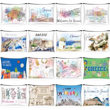 Imagem de Bulyoou 16 peças bolsa de cosméticos cidade Nova York, lembrança, presentes, maquiagem, Itália, Los Angeles, férias, férias, bolsa com zíper para mulheres, presentes de viagem de aniversário