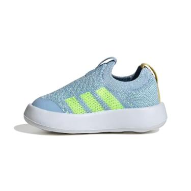 Imagem de adidas Tênis infantil Bubblecomfortable, Céu claro/amarelo/laranja, 10 Wide Toddler