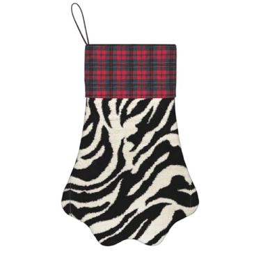 Imagem de SKKNT Zebra Animal Print Meias de Natal Animais de Estimação Decoração de Natal Cães Gatos Árvore Decoração Doce Presente Conveniente