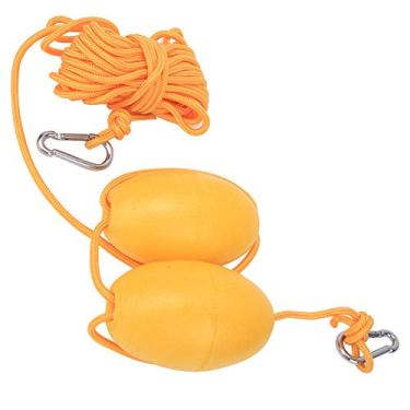Imagem de KIMISS Corda de Trela para Barco de Caiaque Com Bola Flutuante de Bóia - Gancho de Aço Inoxidável para de âncoras de Deriva de Pesca - Acessório Leve de 27,89 Pés (Conjunto de corda amarela de bola