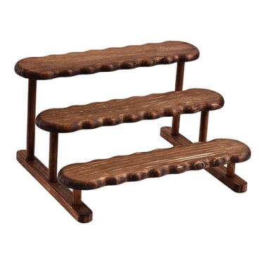 Imagem de MotiveTech Suporte de madeira multifuncional para exibição de figuras, organizador de perfumes, suporte para cupcakes e velas, para ou mesa, 3 Níveis