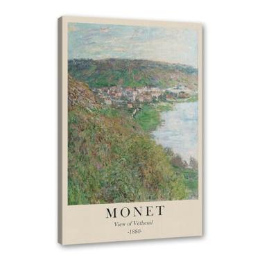 Imagem de Pôster de tela Monet Water Lily Sunrise Claude Monet impressões paisagem vintage imagem de arte de parede sala de estar decoração galeria pôster (SKU6,20.3x30.5 cm = (20x30cm), emoldurado (tela