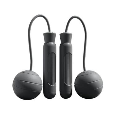 Imagem de ZJchao Corda de Pular, Corda de Pular Sem Com Peso de Operação Silenciosa e Comprimento Ajustável para Adultos, Estudantes, Treino de Fitness Em Ambientes Internos e Externos (BLACK)