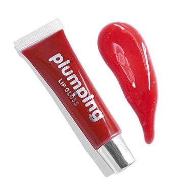 Imagem de MAEPEOR Plumping Lipgloss 9 cores hidratante labial brilhante Jelly Lip Gloss Batom líquido natural para mulheres e meninas (alto brilho, nº 07 rosa quente)