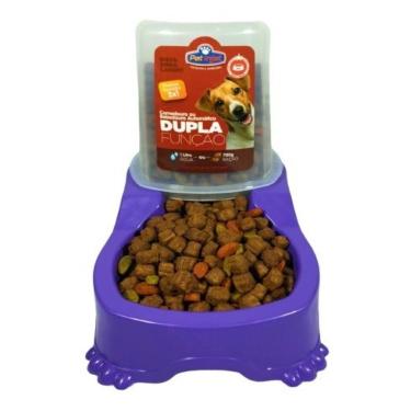 Imagem de Comedouro ou Bebedouro Automático Dupla Função Cães E Gatos Roxo - Pet Injet