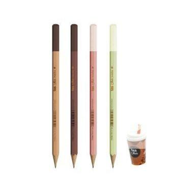 Imagem de Kit 1 borracha coffee cup holic + 4 lápis grafite mocha holic - tris