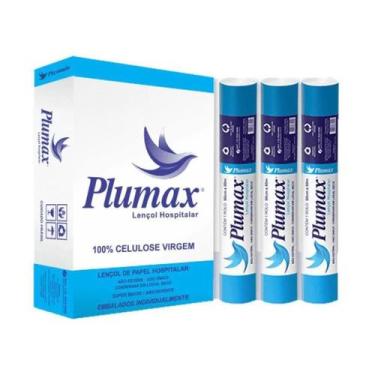 Imagem de Papel lencol hospitalar plumax 50cm x 50m (azul 50) caixa com 10 unida