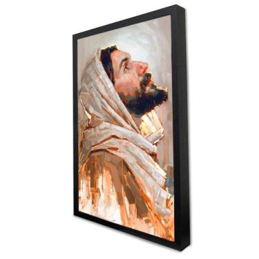 Imagem de Quadro Decorativo Jesus Cristo Luz Divina em Moldura Caixa - TaColado,