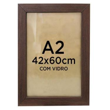 Imagem de Moldura Quadro A2 42x60 Foto Poster Ilustração Com Vidro - Várias Core